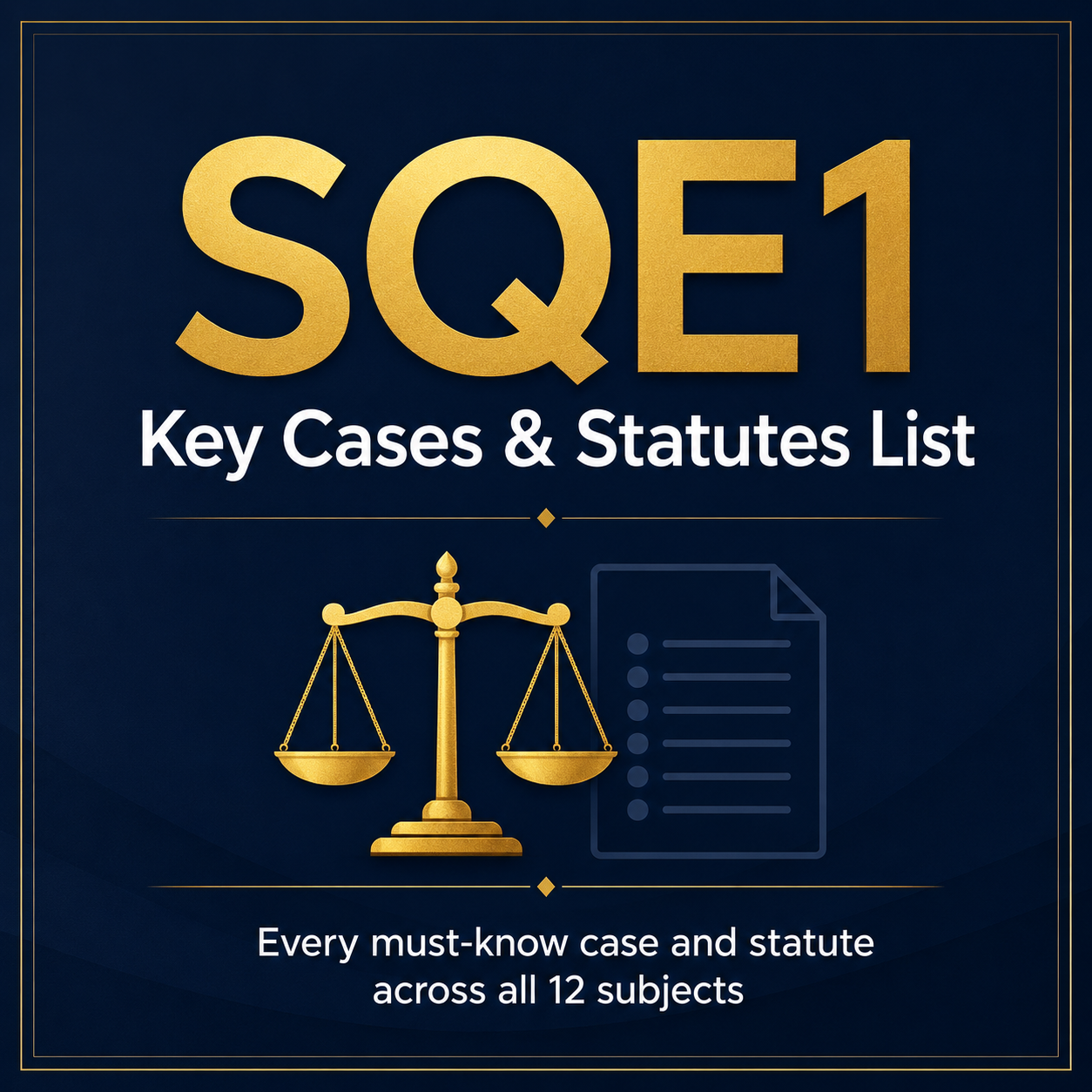 SQE1 Key Cases & Statutes List